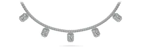 Alluring Diamond Tennis Diamond Necklace with 8.17 ct.(finished) 5x3mm, 1.1mm, 2.2mm