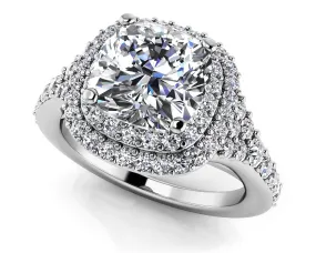 Andrea Love Cushion Cut Diamond Engagement Ring with 1.06 ct. (0.50 ct. center diamond)