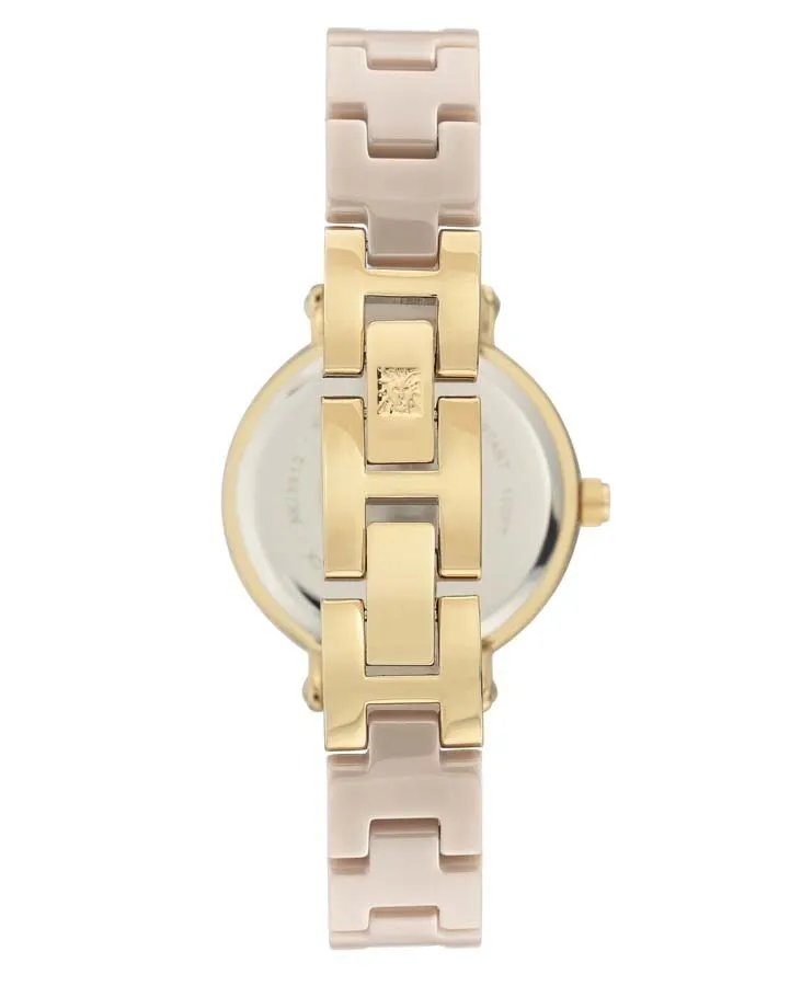 Anne Klein Beige Mother of Pearl Dial Ladies Watch 3312TNGB