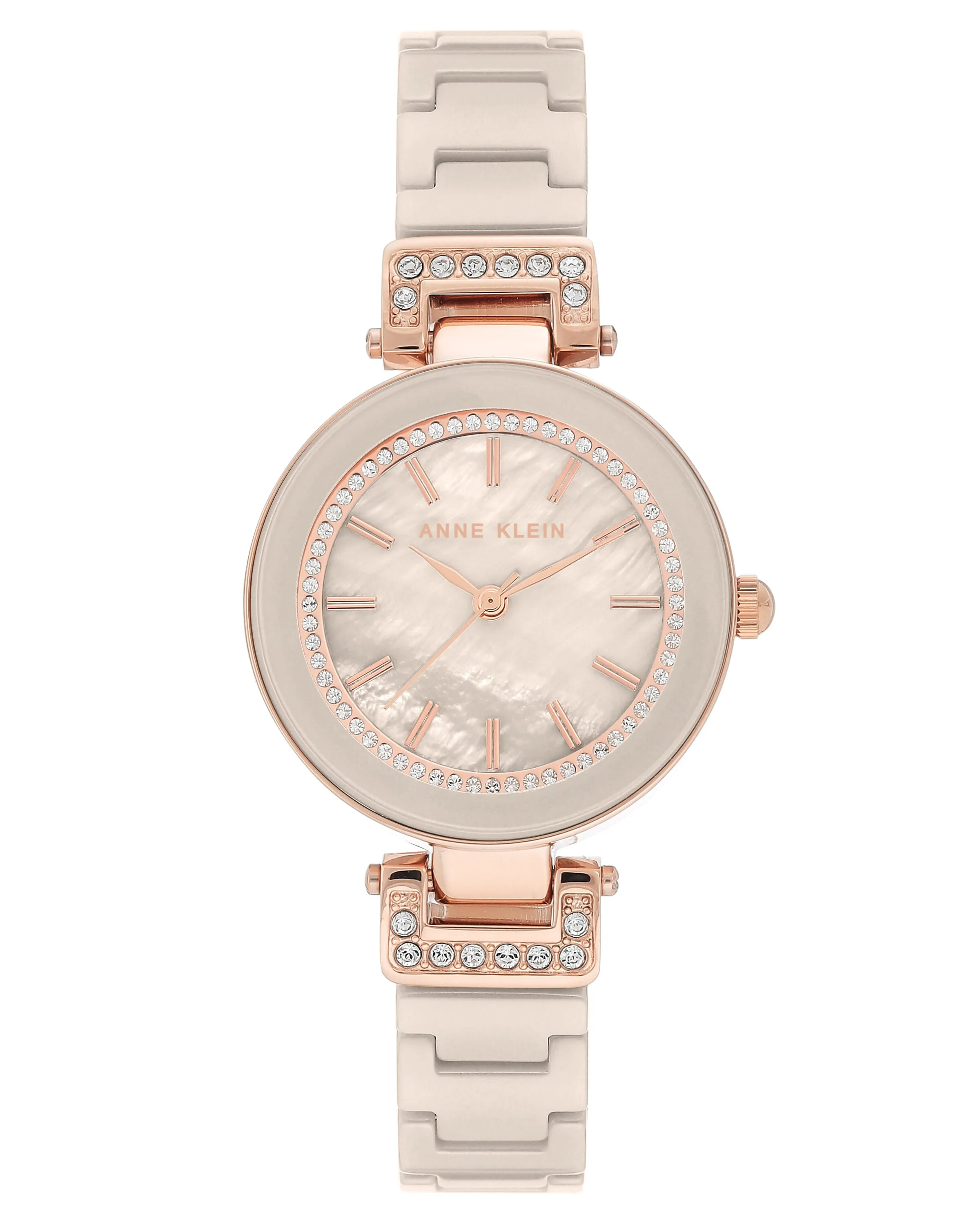 Anne Klein Beige Mother of Pearl Dial Ladies Watch AK/3480RGTN