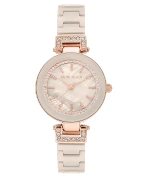 Anne Klein Beige Mother of Pearl Dial Ladies Watch AK/3480RGTN