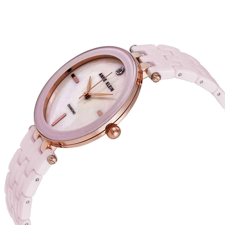 Anne Klein Blush Mother of Pearl Dial Ladies Watch 3310LPRG