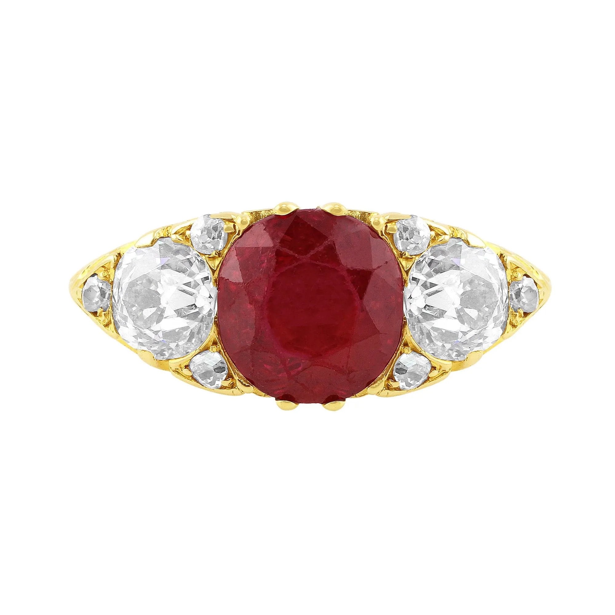 Antique 2.46 ct Ruby Ring, AGL certified