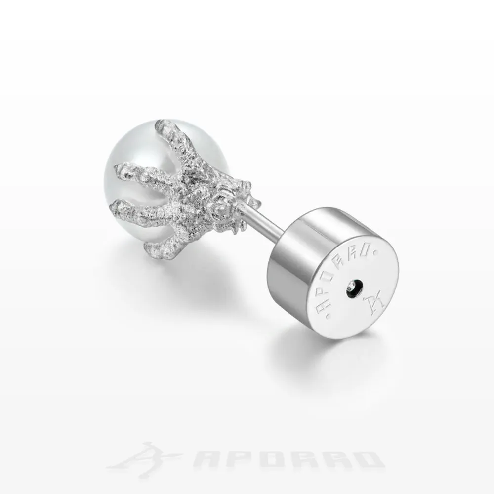 Aporro WONG Dragon Pearl Stud Earring