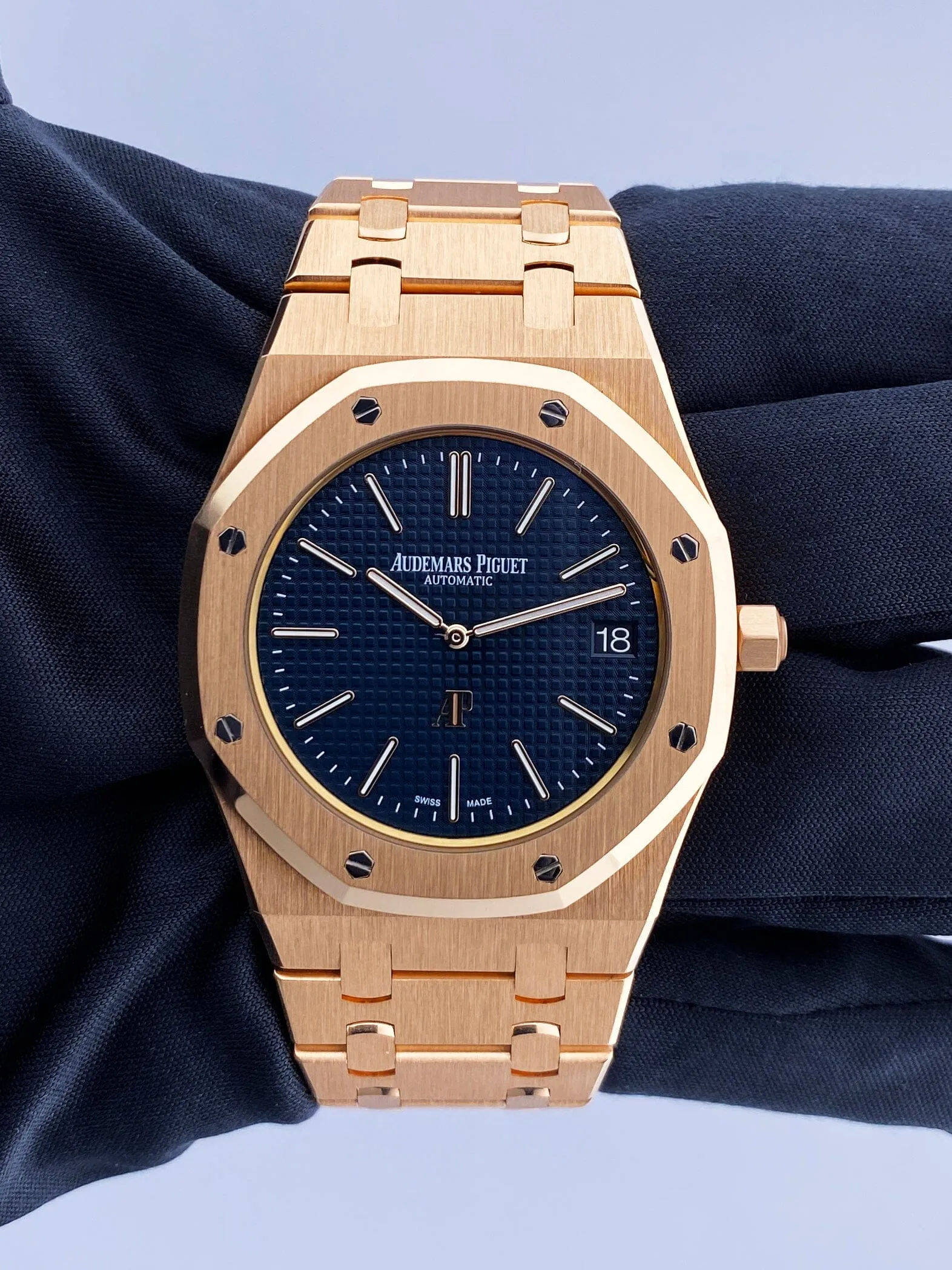 Audemars Piguet Royal Oak 152020OR 18K Rose Gold Mens Watch Box/Papers