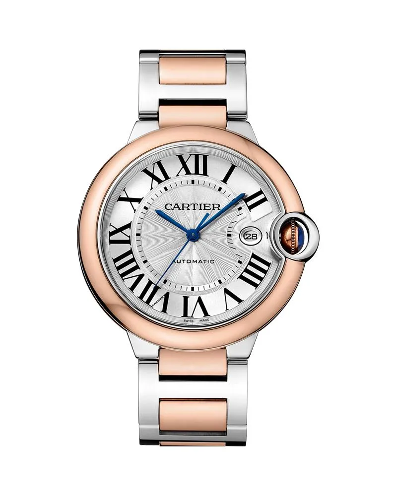 BALLON BLEU DE CARTIER, 42 MM, ROSE GOLD AND STEEL