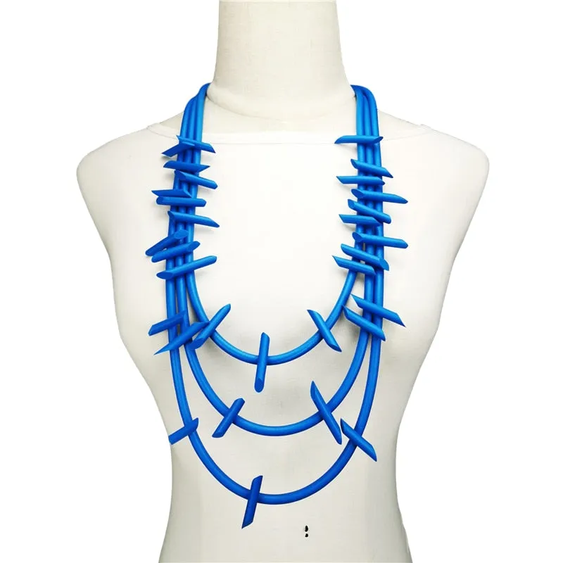 Barbed- the Rubber Barbed Wire Jewelry Collection Necklace Bracelet Earrings 5 Colors Ways