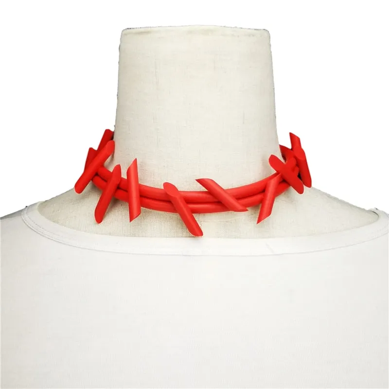 Barbed- the Rubber Barbed Wire Jewelry Collection Necklace Bracelet Earrings 5 Colors Ways