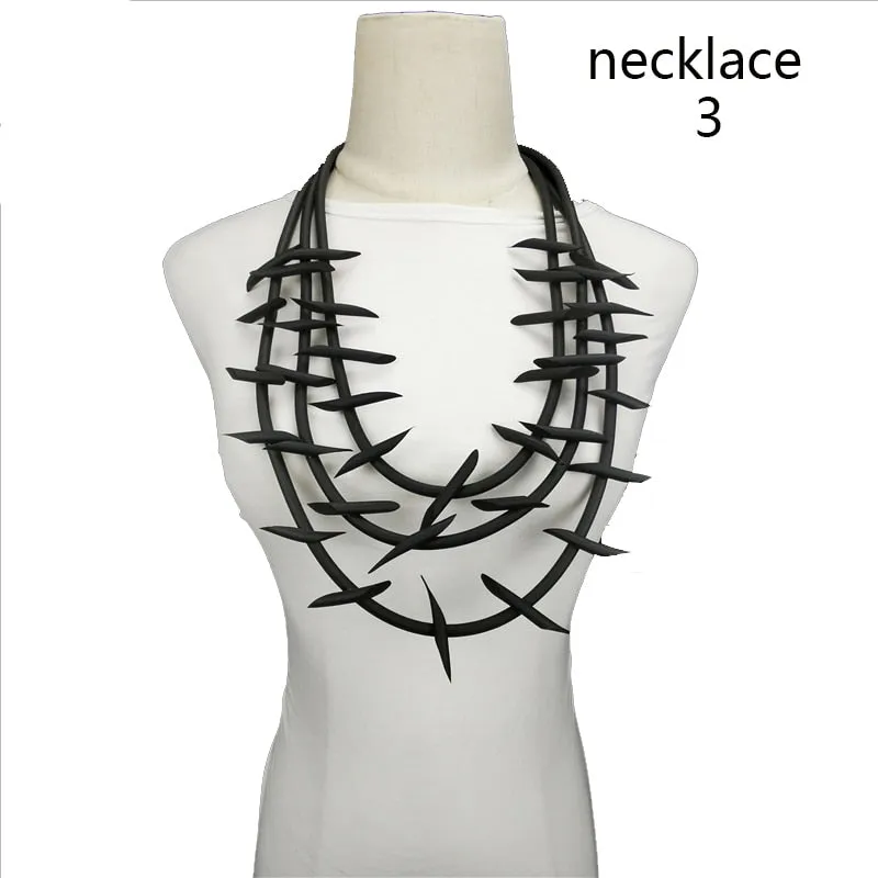 Barbed- the Rubber Barbed Wire Jewelry Collection Necklace Bracelet Earrings 5 Colors Ways