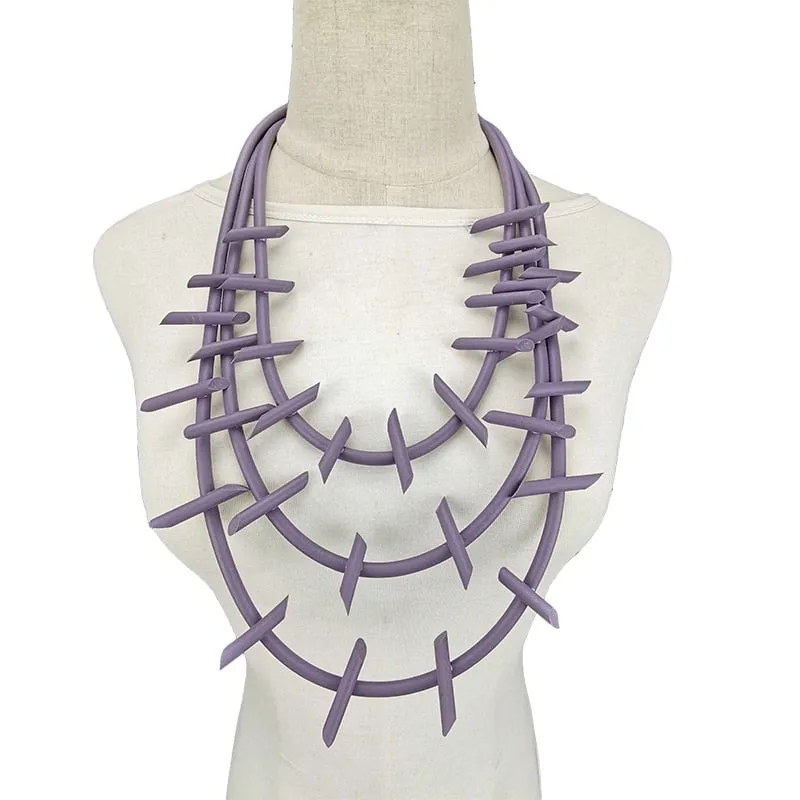 Barbed- the Rubber Barbed Wire Jewelry Collection Necklace Bracelet Earrings 5 Colors Ways