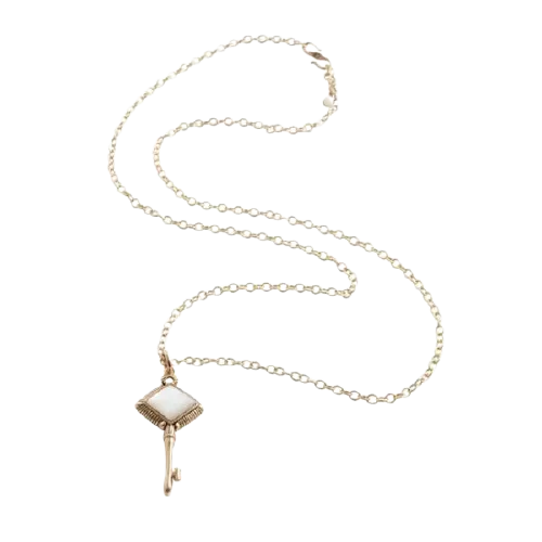 Barse Skeleton Key Necklace-Mother of Pearl