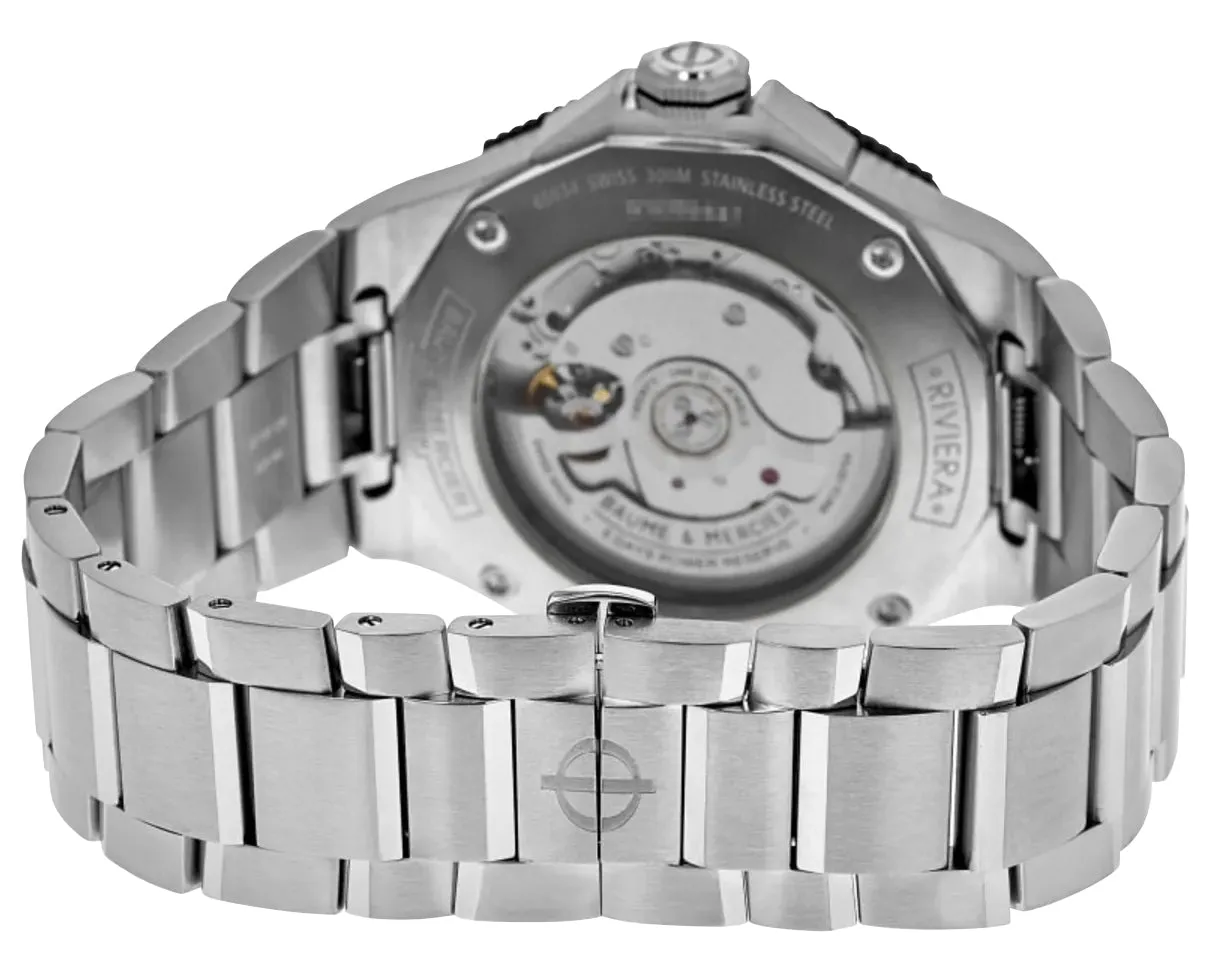 Baume & Mercier Riviera Automatic Stainless Steel Gray Dial Date Divers Mens Watch M0A10717