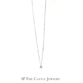 Beautiful Diamond Stud Necklace .35ct Round In 14K White Gold