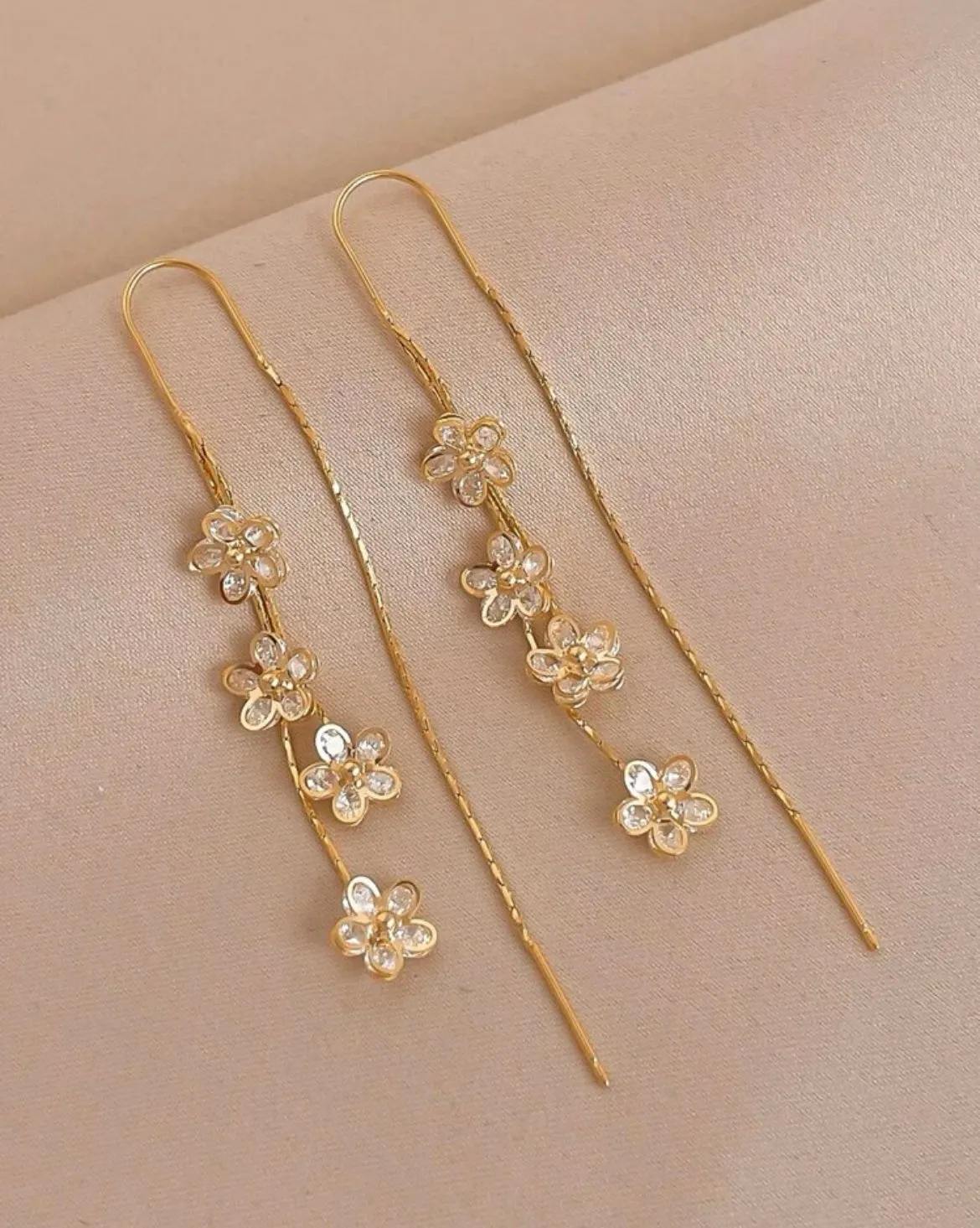 Beautiful Flower Threader Earrings