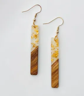 Beautiful Wood and Clear Resin with Gold Flecks Inside