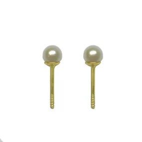 BecKids 18k Gold 3mm Pearl Stud Earrings