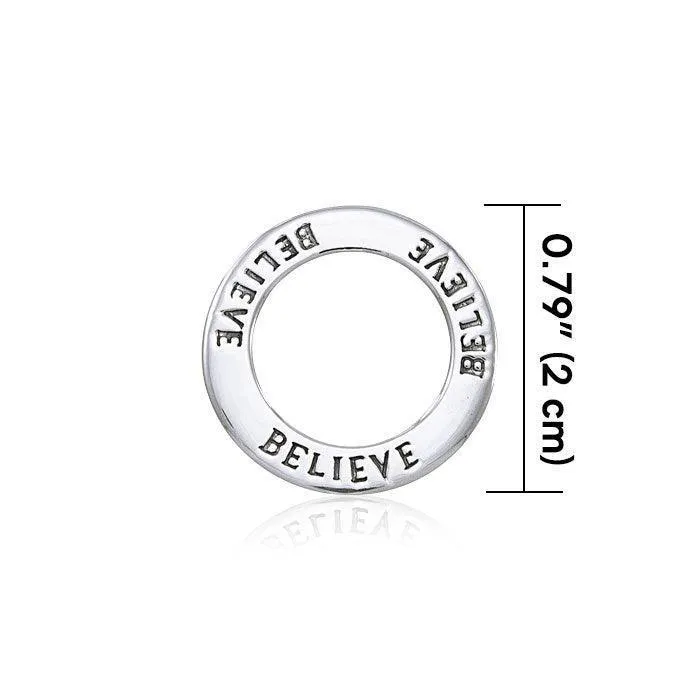 Believe Silver Ring Pendant TPD3250