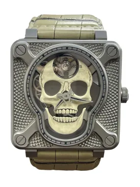 Bell & Ross Laughing Skull L.E 99pcs BR01-SK White Skeleton Dial Hand-wound Men's Watch