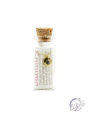 Birthstone Bottle Necklace Gold