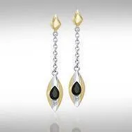 Black Magic Silver & Gold Earrings MER405