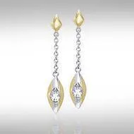 Black Magic Silver & Gold Earrings MER405