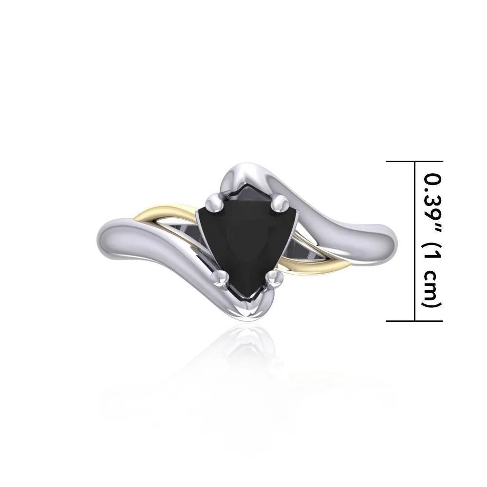 Black Magic Silver & Gold Ring MRI473