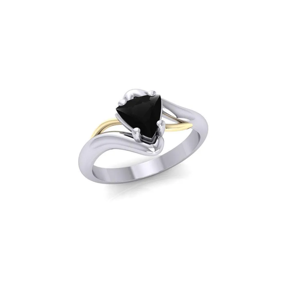 Black Magic Silver & Gold Ring MRI473