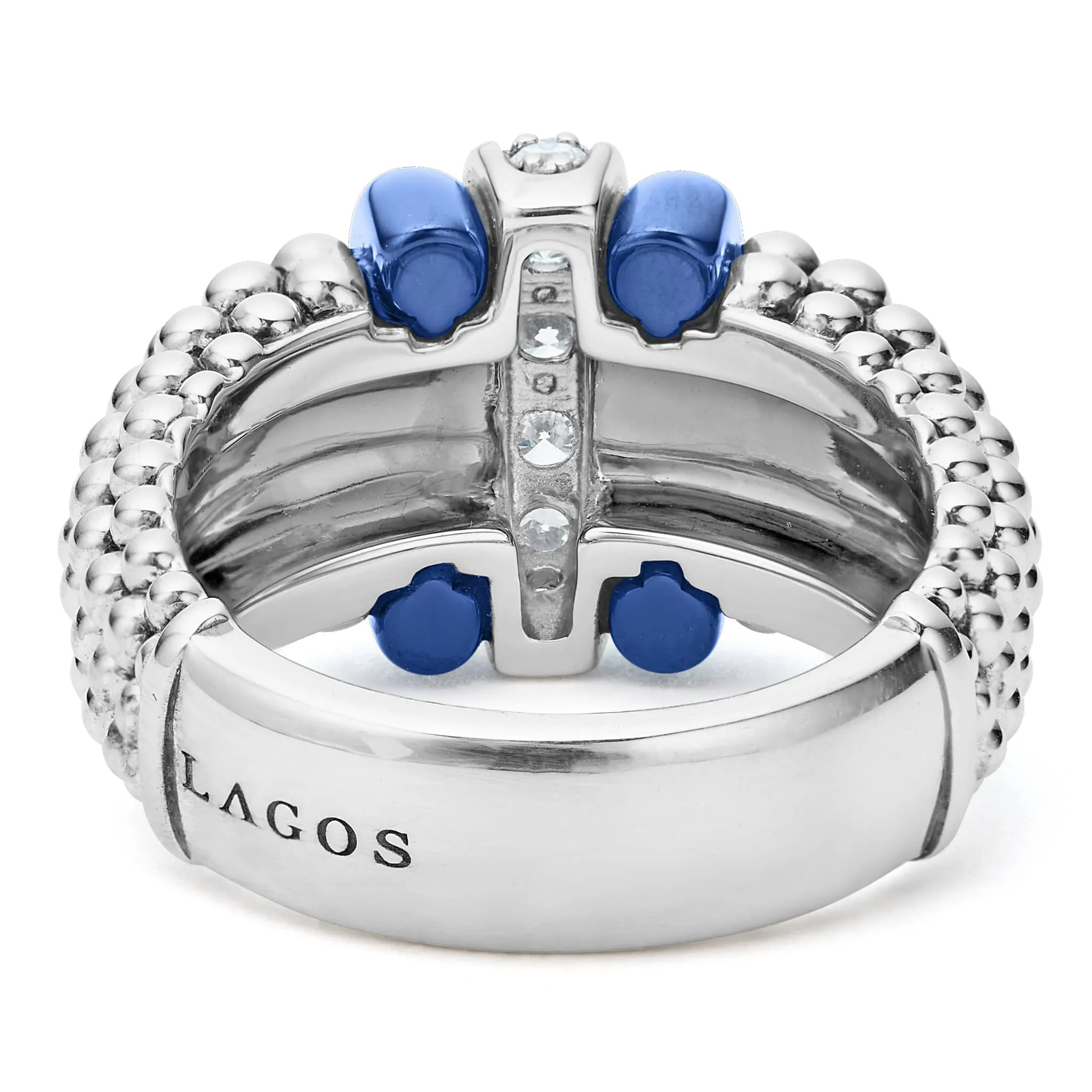 Blue Caviar Ceramic Caviar Diamond Ring