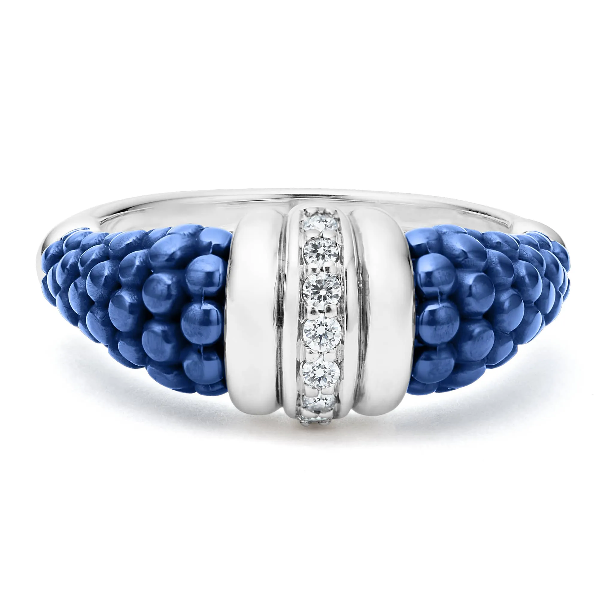 Blue Caviar Ceramic Diamond Stacking Ring