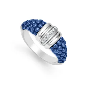 Blue Caviar Ceramic Diamond Stacking Ring