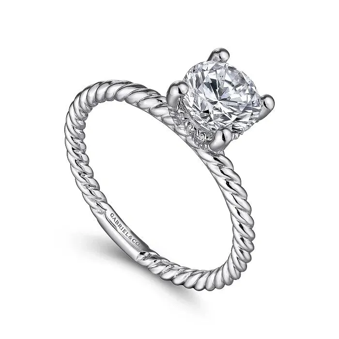 Bobbi - 14K White Gold Round Diamond Engagement Ring