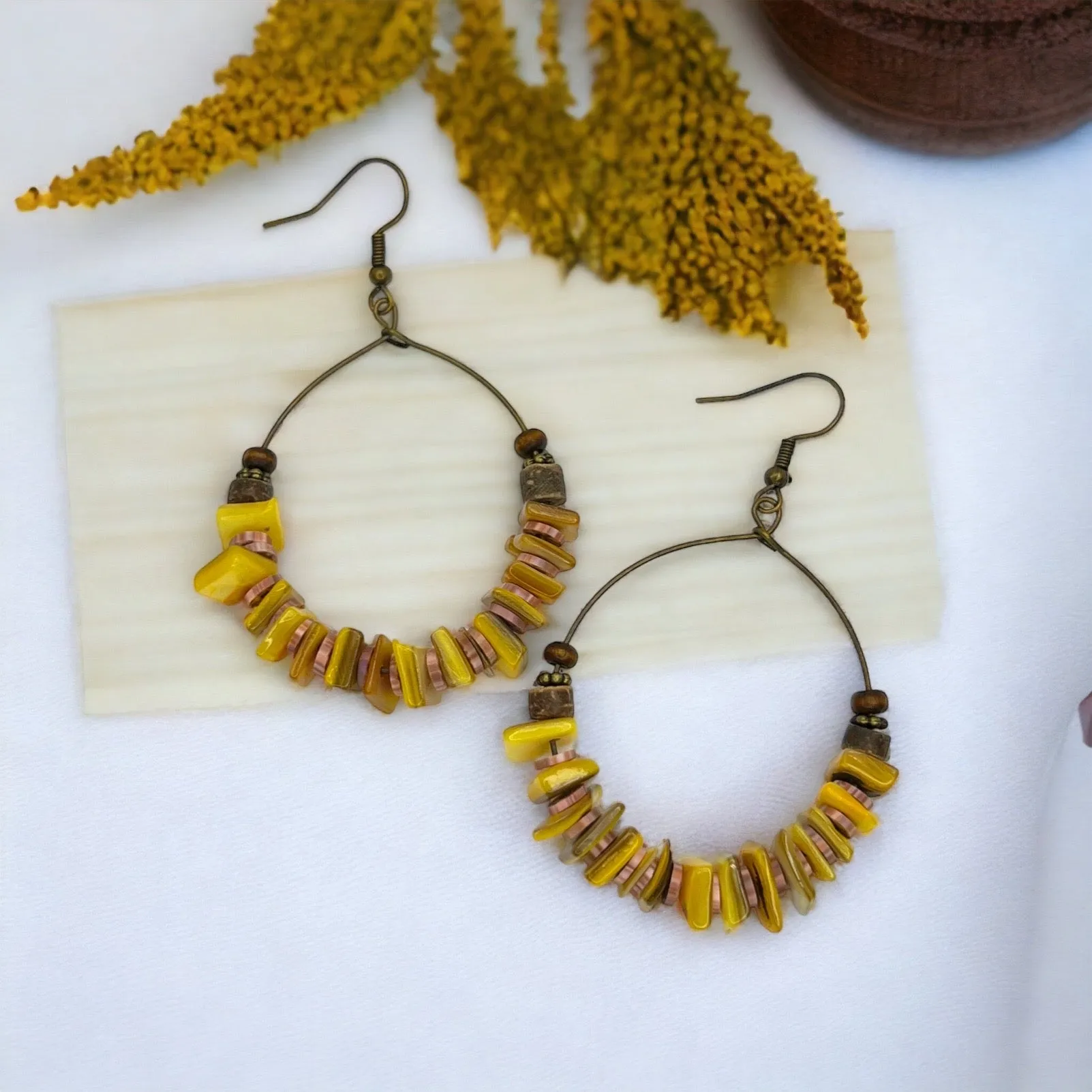 Boho Drop Earrings - Festival Accessories, Boho Chic, Beaded Earrings, Bohemian Style, Brown Earrings Gypsy Earrings, Dangle