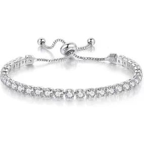 Bracelet White Suit Zircon Tennis Pull