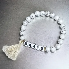 Brand New Tassel Charm “Brave” Beaded Bracelet – Your New Favorite Accessory!