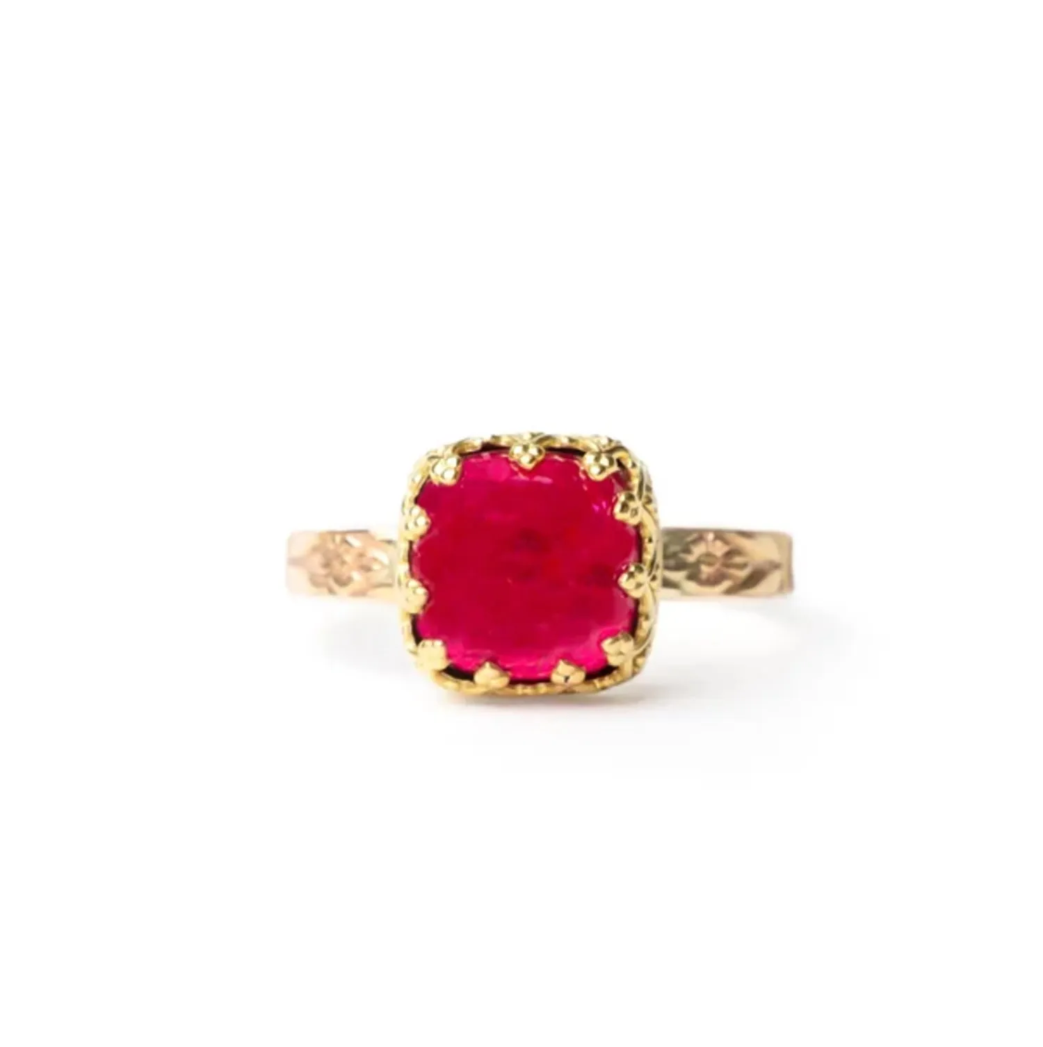 Burma "Sugar loaf" natural Ruby Ring in Gold by Galit