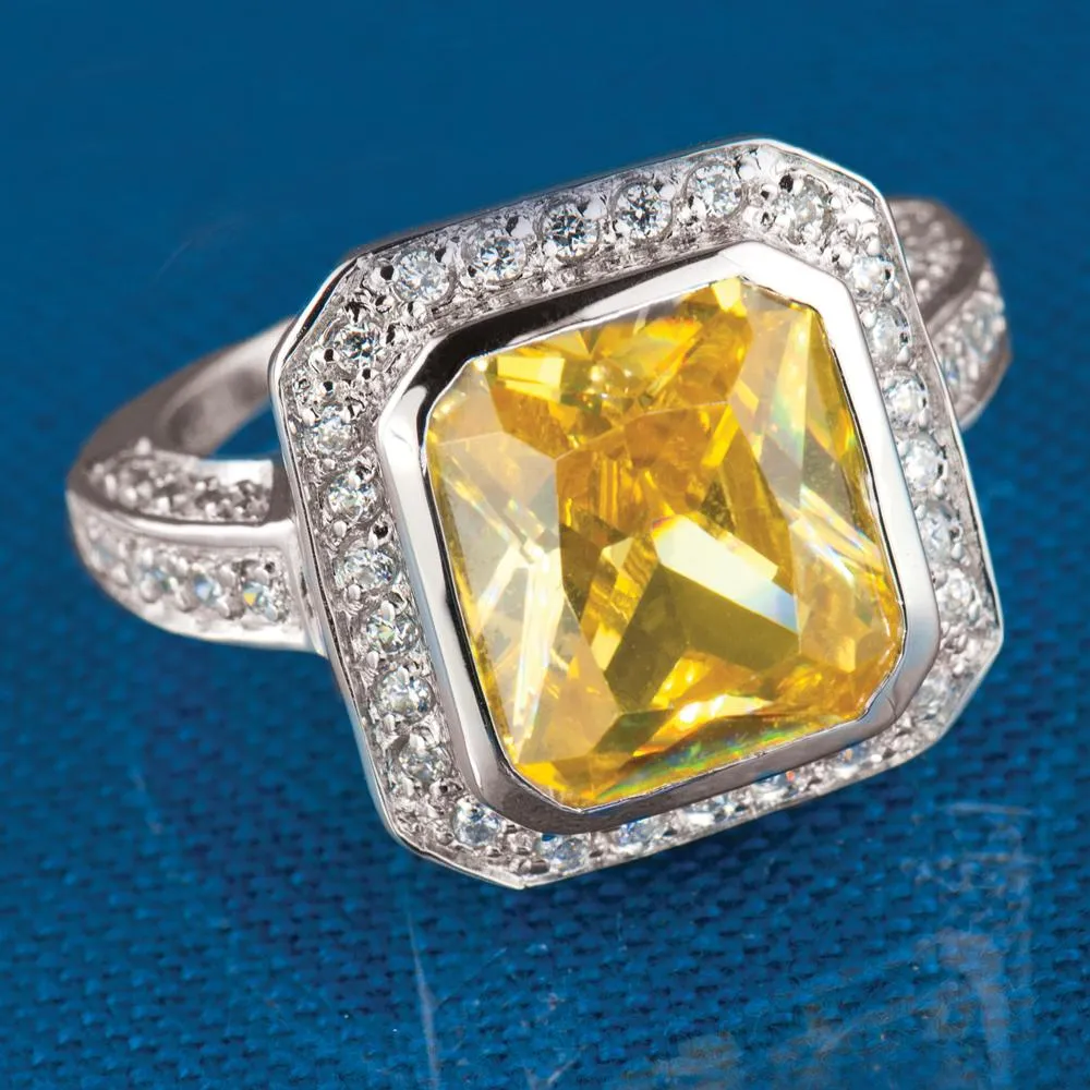 Canary Emerald Cut Ring