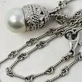 Cassis 18K White Gold Necklace with 10mm South Sea Pearl and Diamonds