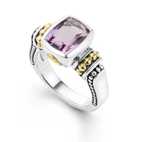 Caviar Color Bezel-Set Amethyst Ring