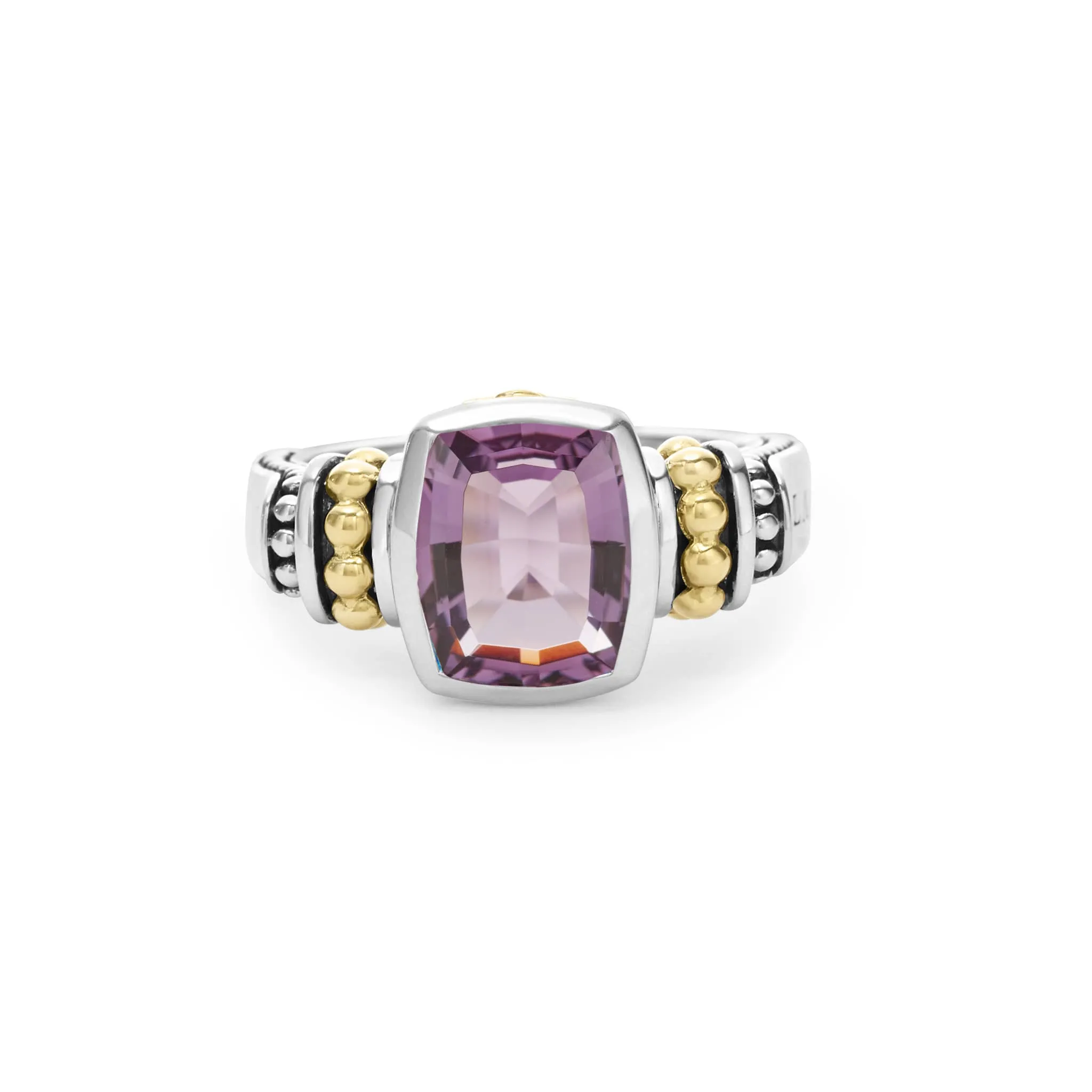 Caviar Color Bezel-Set Amethyst Ring