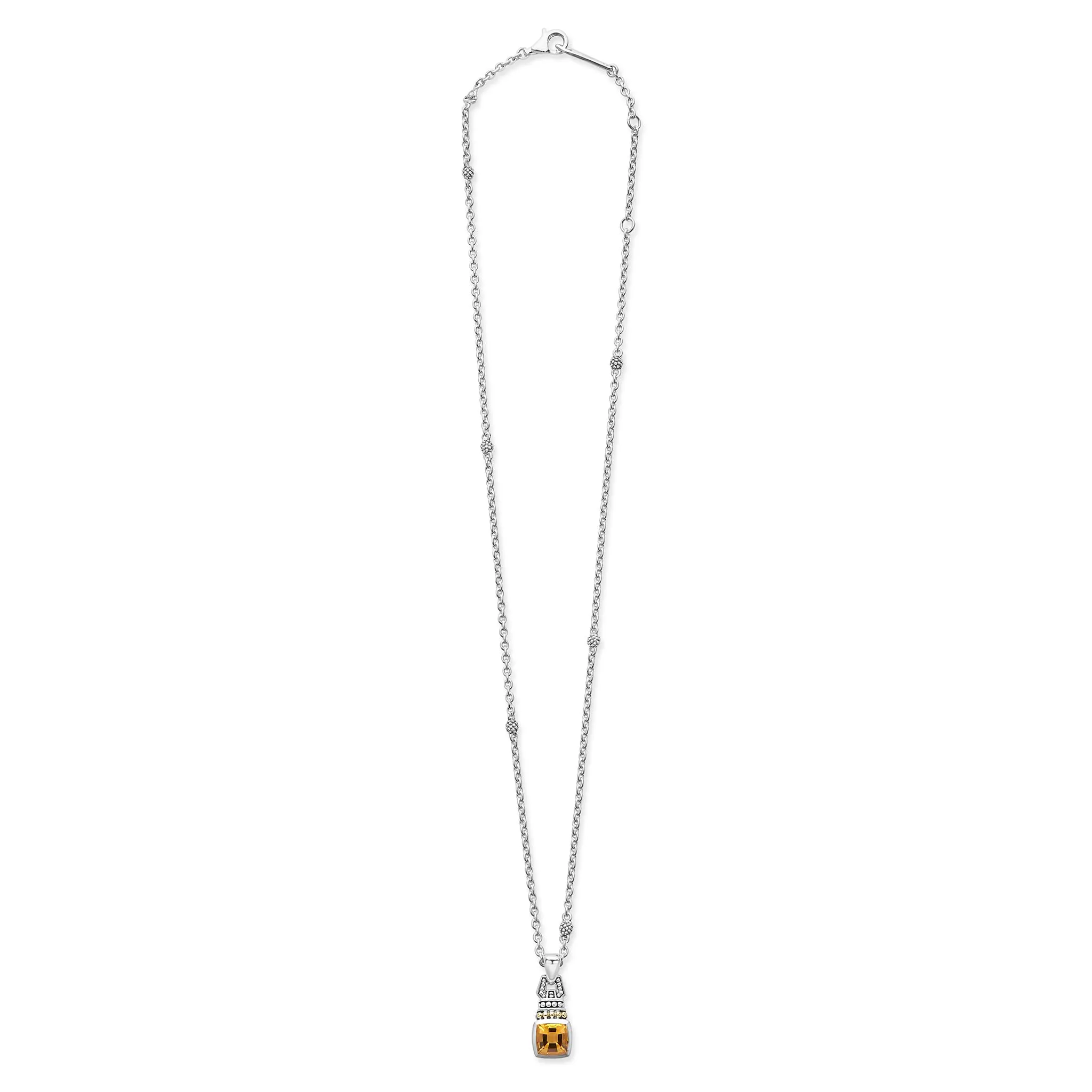 Caviar Color Citrine Pendant Necklace