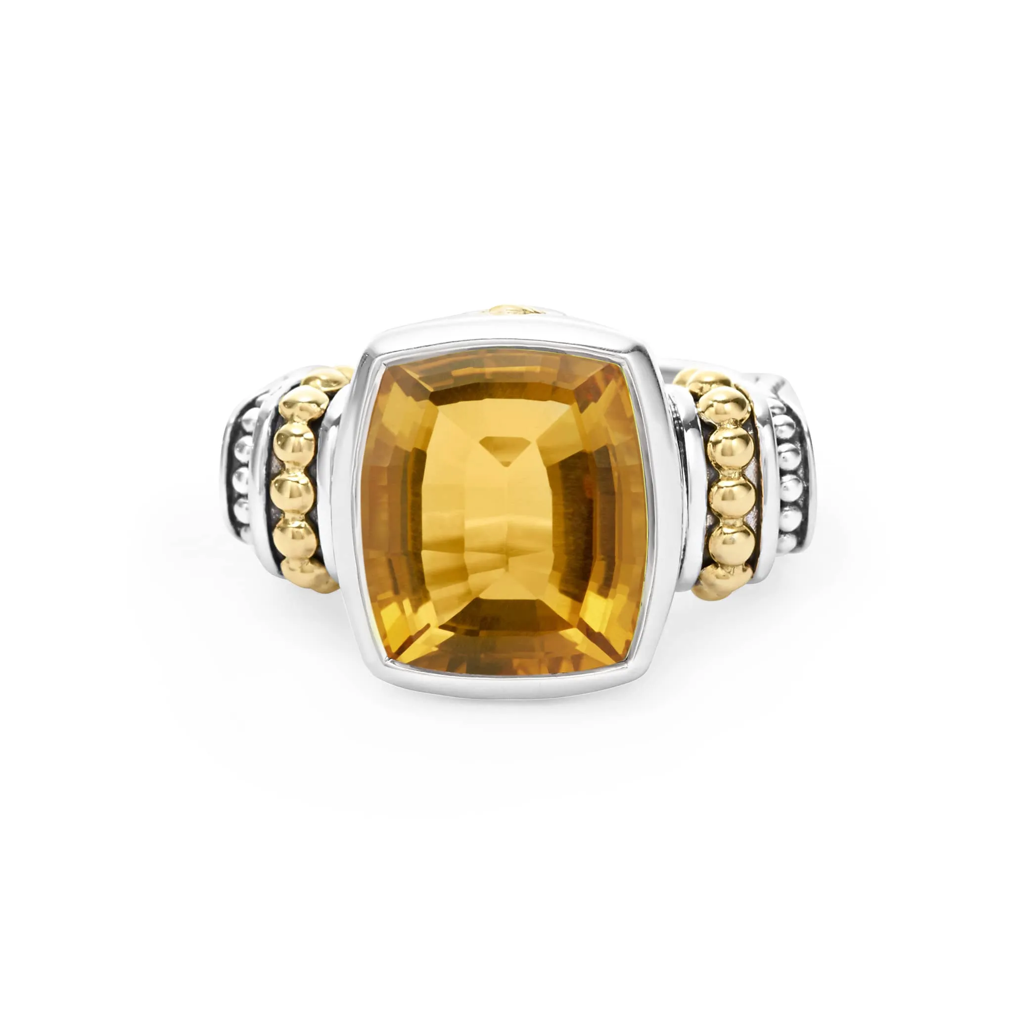 Caviar Color Small Citrine Statement Ring