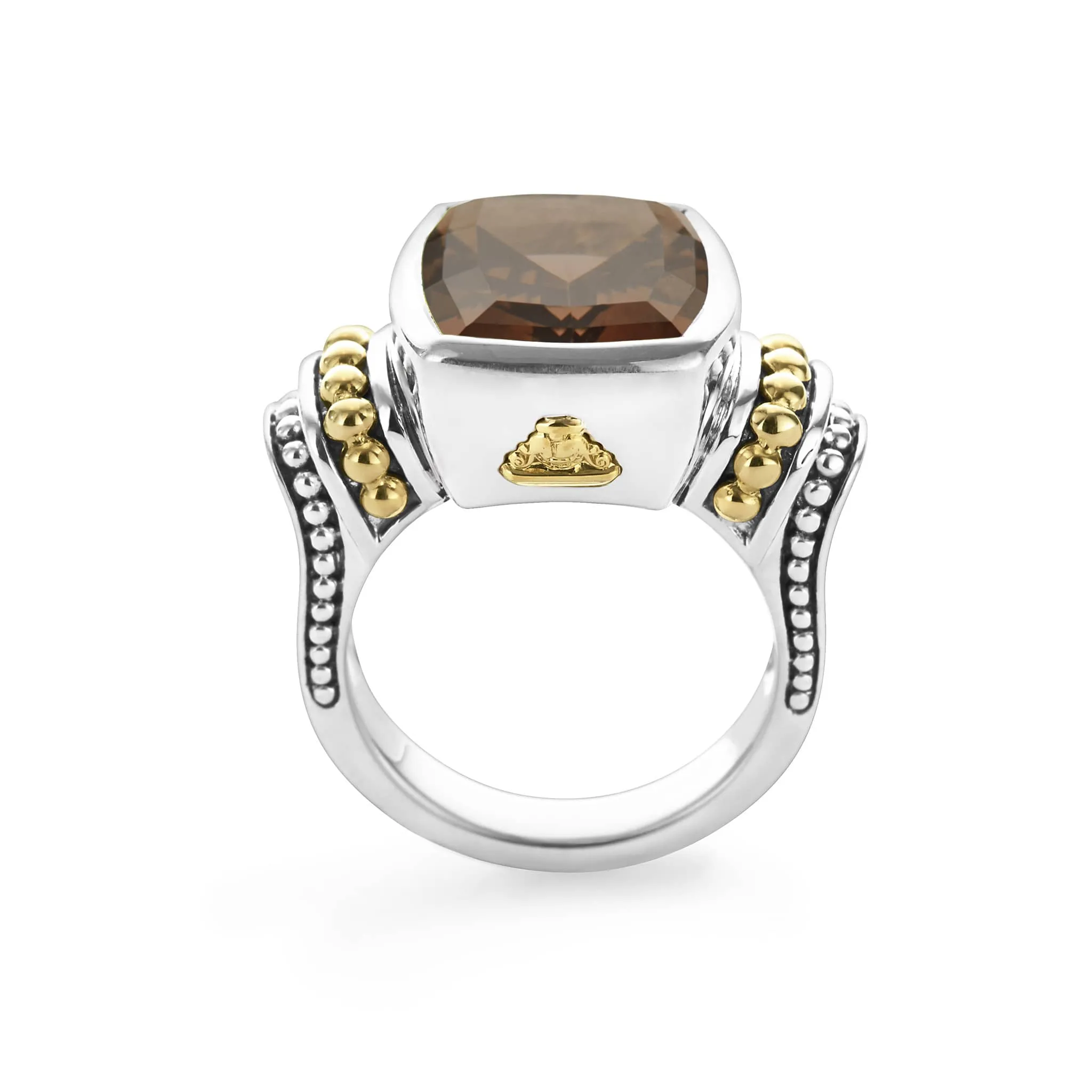 Caviar Color Small Smokey Quartz Statement Ring