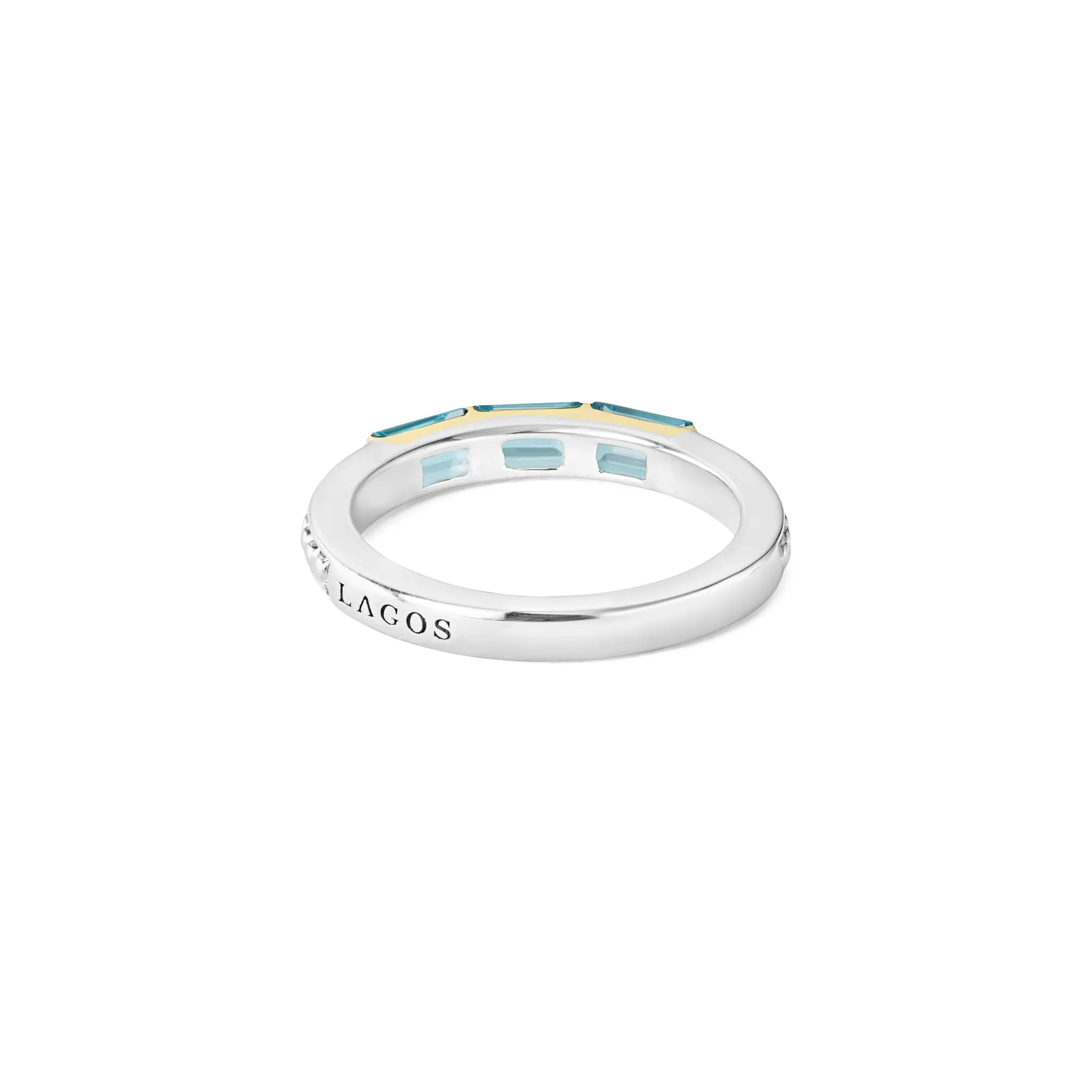 Caviar Color Swiss Blue Topaz Stacking Ring