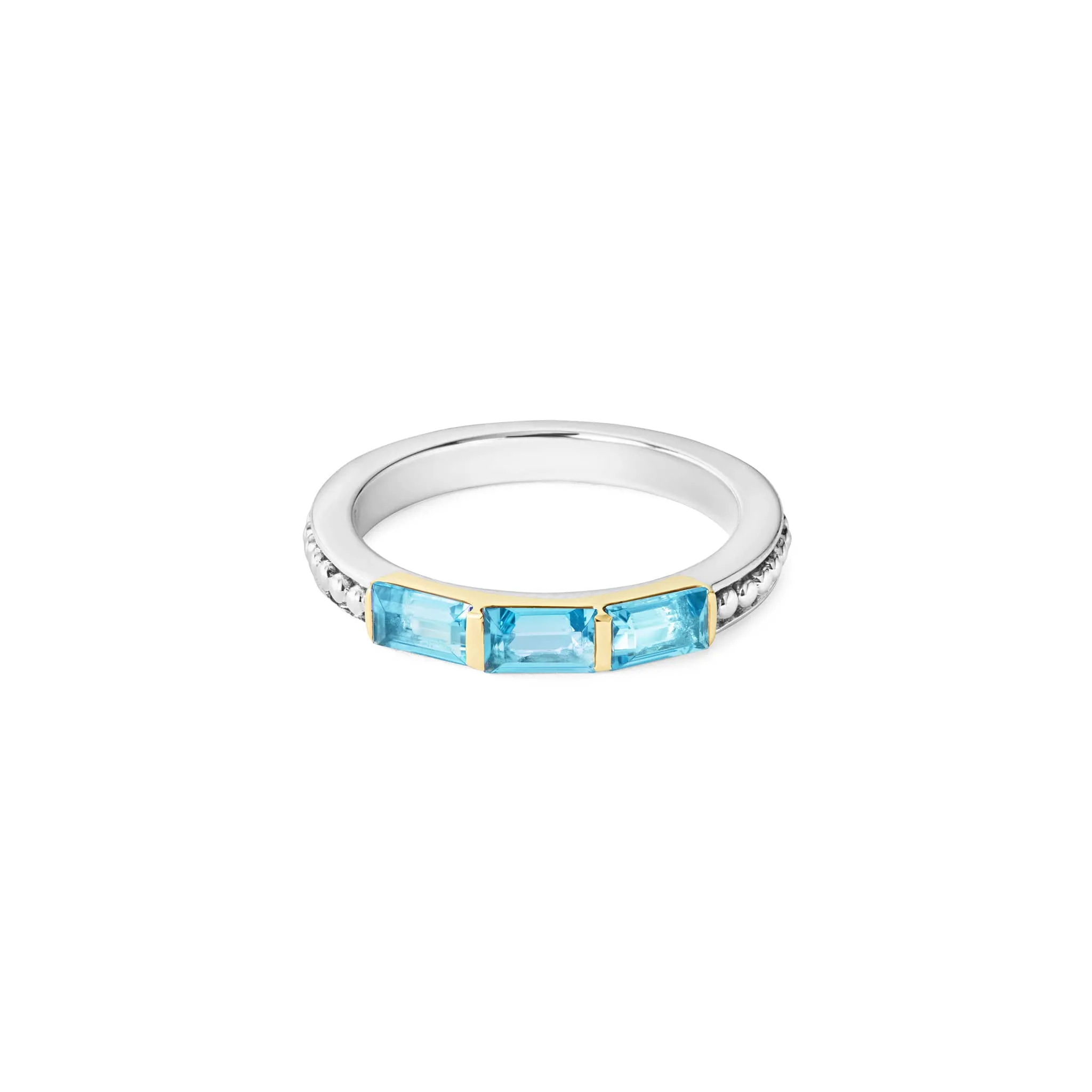 Caviar Color Swiss Blue Topaz Stacking Ring