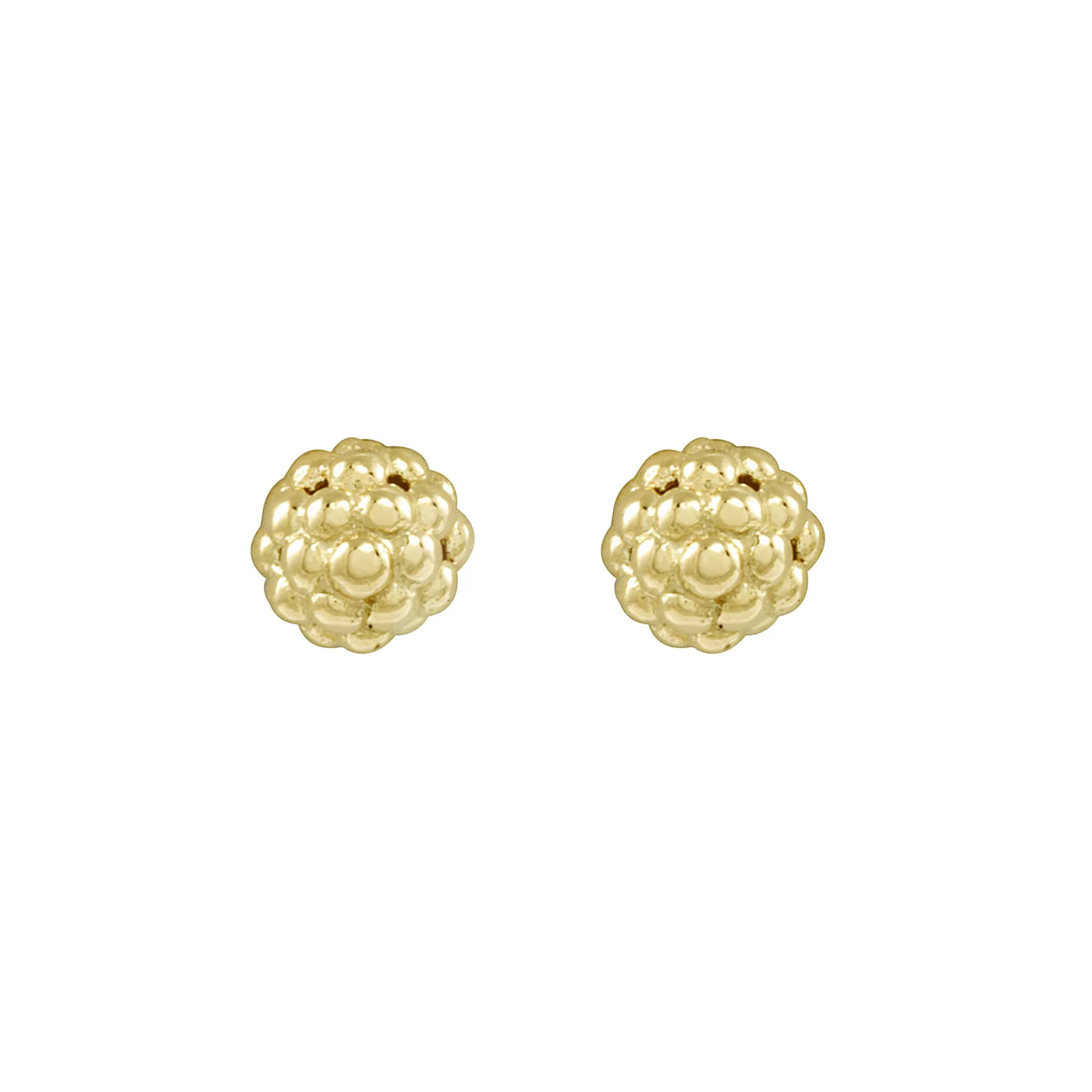 Caviar Gold 18K Gold Beaded Stud Earrings