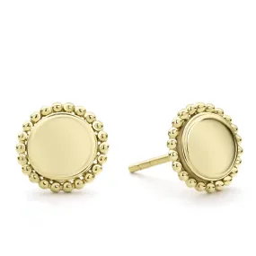 Caviar Gold 18K Gold Circle Stud Earrings