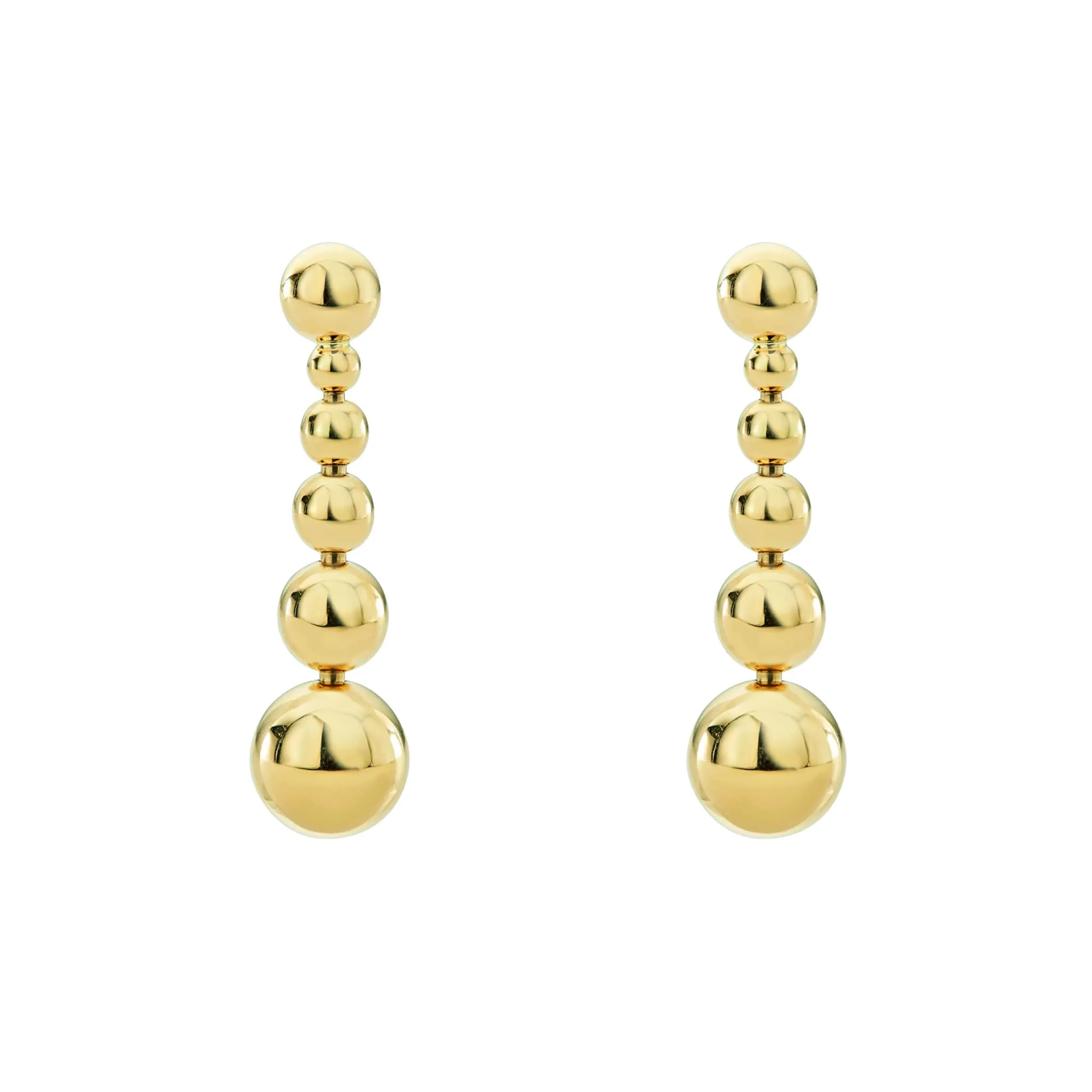 Caviar Gold Six Graduated Bead Drop Earrings