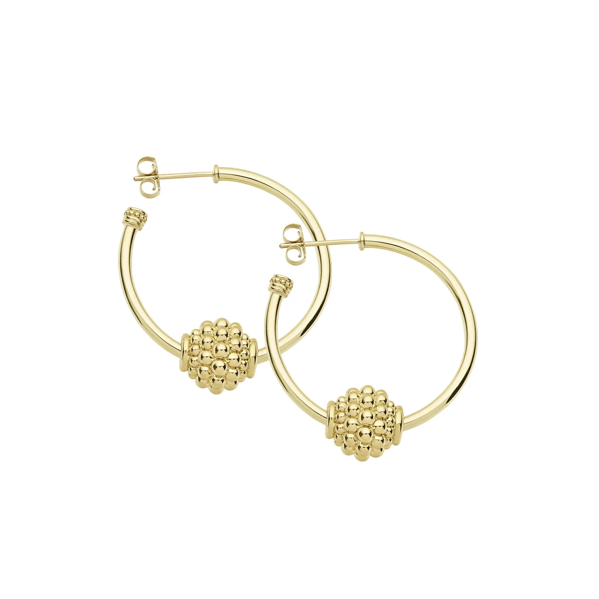 Caviar Gold Small 18K Gold Caviar Ball Hoop Earrings