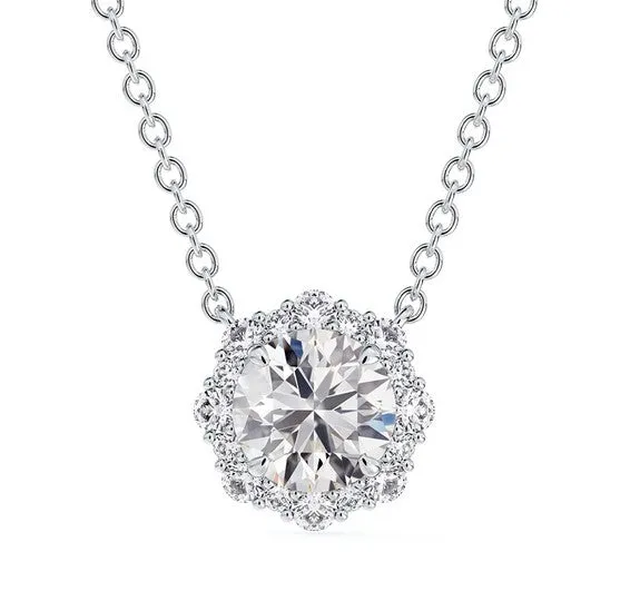 Center of My Universe® Floral Halo Diamond Pendant