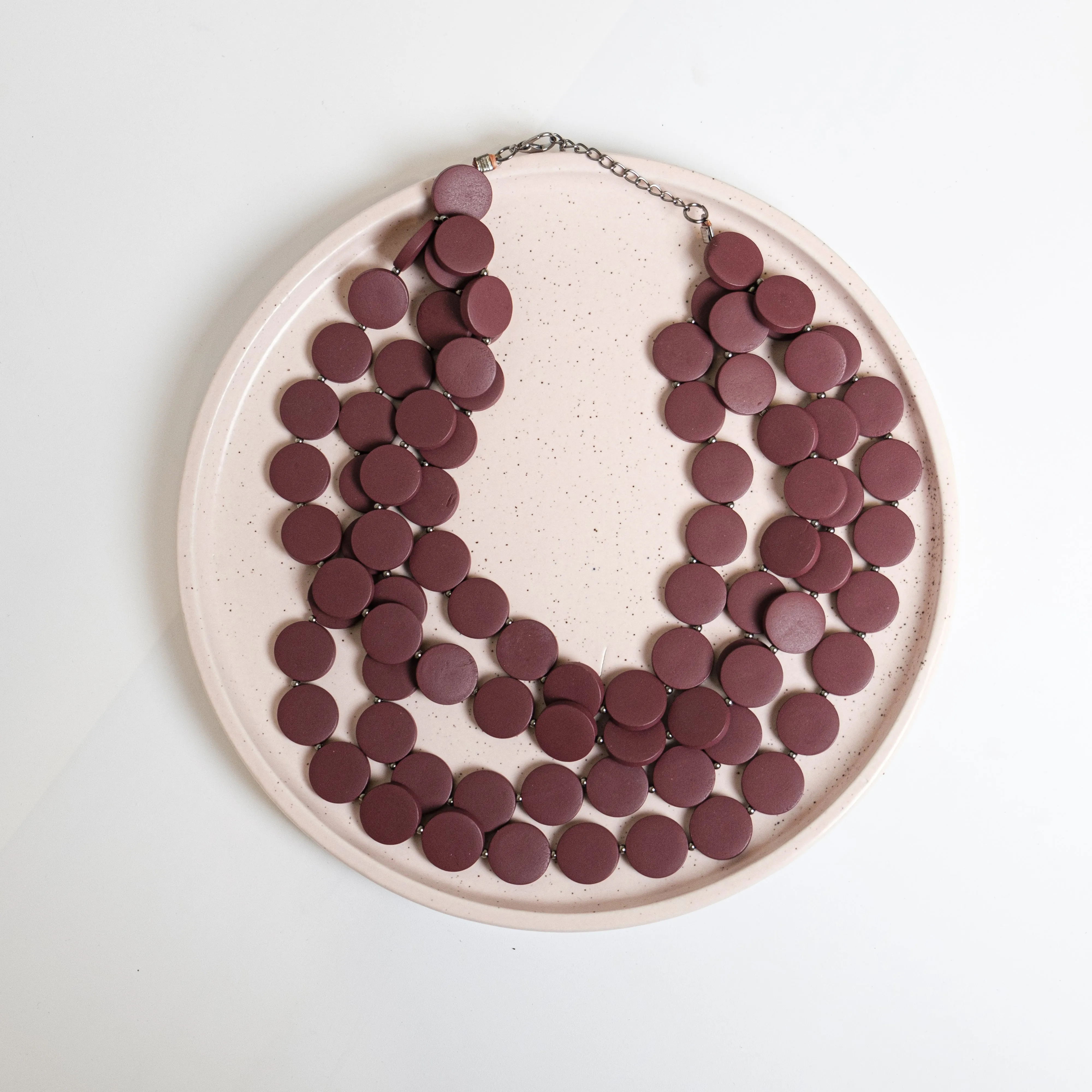 Chokore Bohemian Necklace with Wooden Beads (Deep Red)